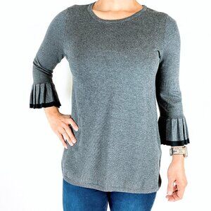 Metric Gray Bell Sleeved Casual Sweater